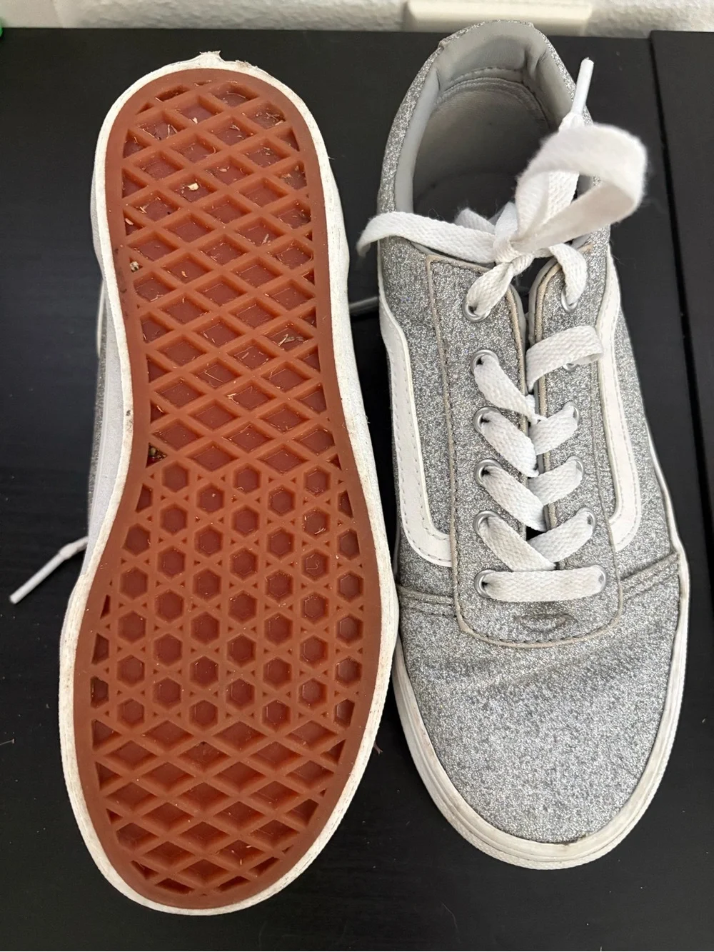 Vans silver glitter